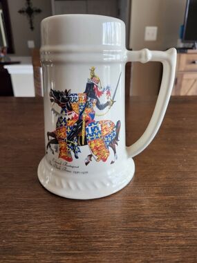 Edward Plantagenet, The Black Prince, Huge Pottery USA Marked On Bottom Of Stein